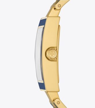 Reloj Buddy Bangle, azul marino/acero inoxidable dorado, 25 x 32 mm