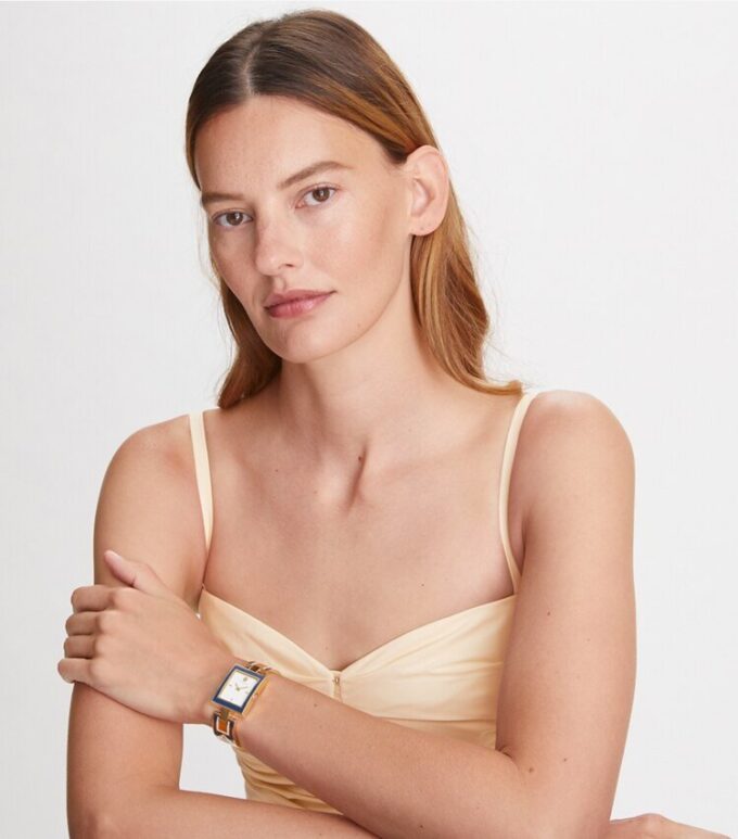 Reloj Buddy Bangle, azul marino/acero inoxidable dorado, 25 x 32 mm Reloj Buddy Bangle, azul marino/acero inoxidable dorado, 25 x 32 mm