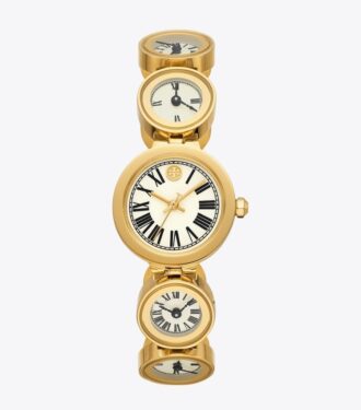 Reloj Clock, acero inoxidable dorado