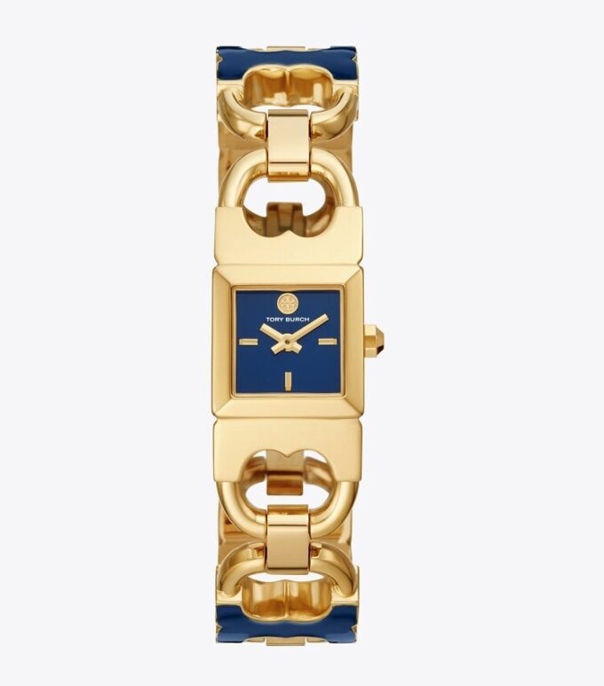 Reloj Double T Link, acero inoxidable dorado/azul marino Reloj Double T Link, acero inoxidable dorado/azul marino