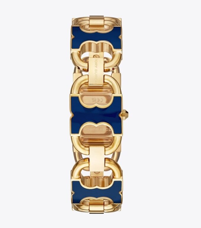 Reloj Double T Link, acero inoxidable dorado/azul marino Reloj Double T Link, acero inoxidable dorado/azul marino
