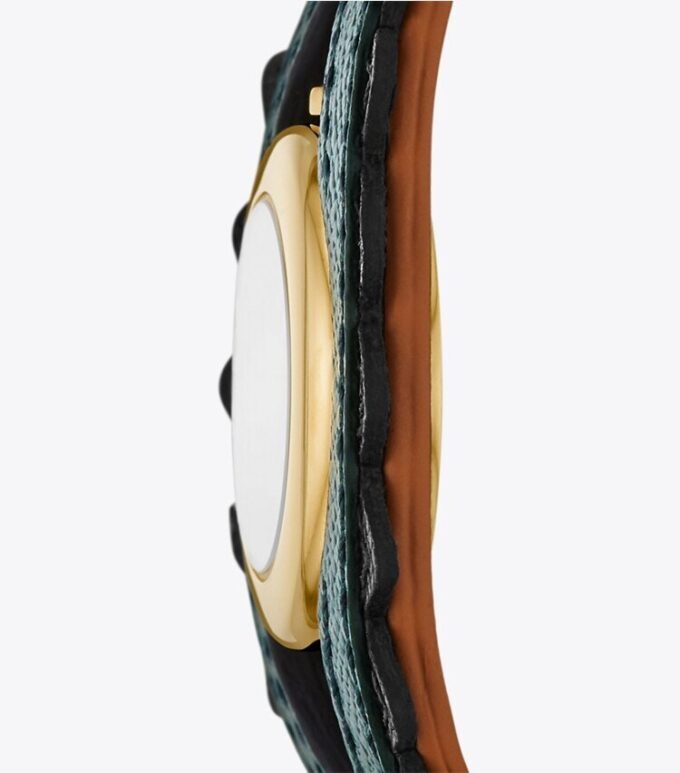 Reloj Evil Eye Bangle, cuero Luggage/verde, 27 mm Reloj Evil Eye Bangle, cuero Luggage/verde, 27 mm