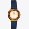 Reloj Sawyer Octagonal, cuero azul marino/acero inoxidable dorado, 28 x 32 mm Reloj Sawyer Octagonal, cuero azul marino/acero inoxidable dorado, 28 x 32 mm