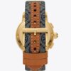 Reloj Tory con T Monogram, azul marino/acero inoxidable dorado, 37 x 37 mm Reloj Tory con T Monogram, azul marino/acero inoxidable dorado, 37 x 37 mm