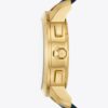 Reloj Tory con T Monogram, cuero/acero inoxidable dorado Reloj Tory con T Monogram, cuero/acero inoxidable dorado