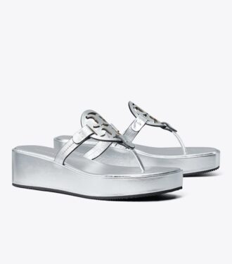 Sandalias con cuña metalizadas Miller