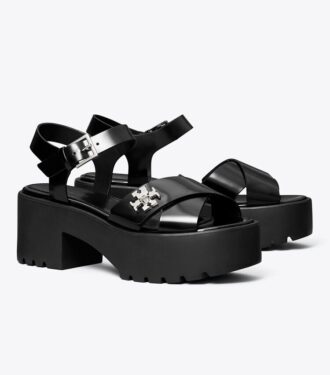 Sandalias con tacón de plataforma y cierre giratorio Sandalias con tacón de plataforma y cierre giratorio