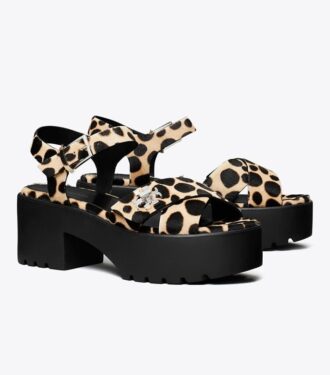 Sandalias con tacón de plataforma y cierre giratorio