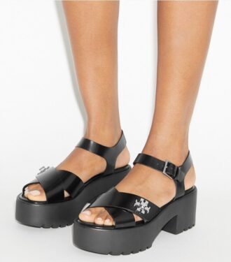 Sandalias con tacón de plataforma y cierre giratorio Sandalias con tacón de plataforma y cierre giratorio