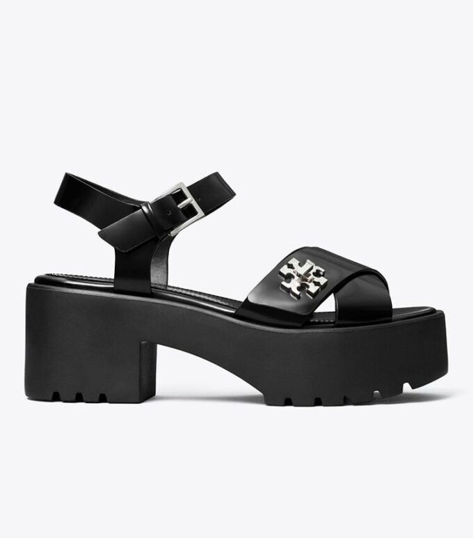 Sandalias con tacón de plataforma y cierre giratorio Sandalias con tacón de plataforma y cierre giratorio