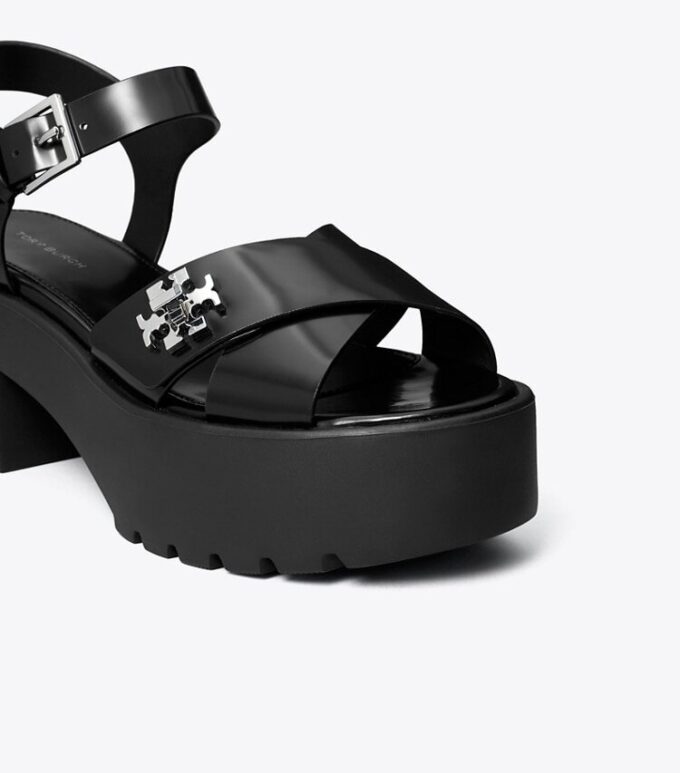 Sandalias con tacón de plataforma y cierre giratorio Sandalias con tacón de plataforma y cierre giratorio