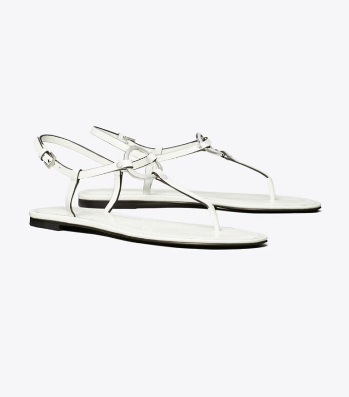 Sandalias con tira en T y anilla