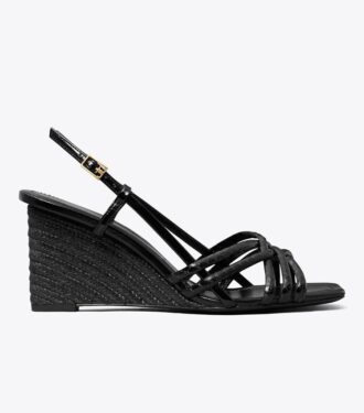 Sandalias de cuña con espardeña y tiras múltiples