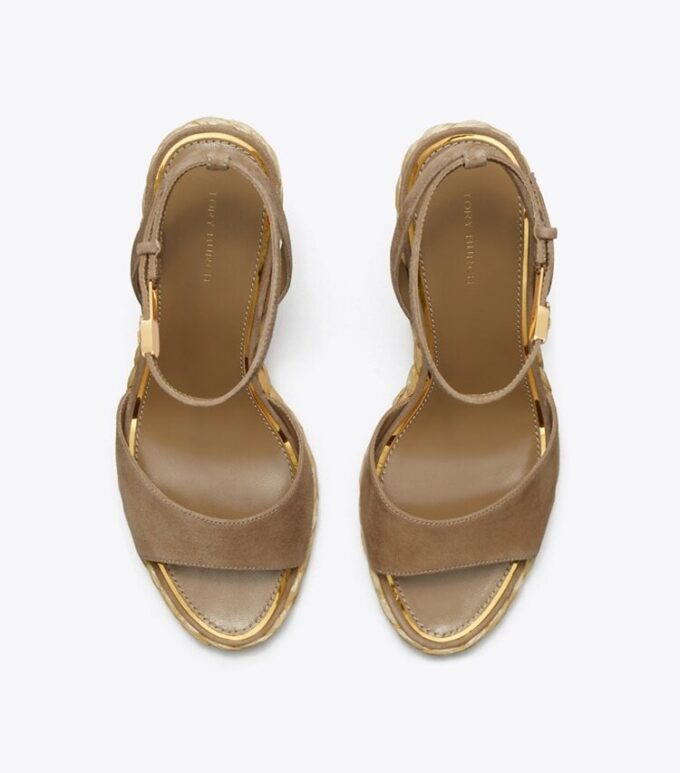 Sandalias de cuña de rafia