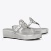 Sandalias de cuña metalizadas arrugadas Miller