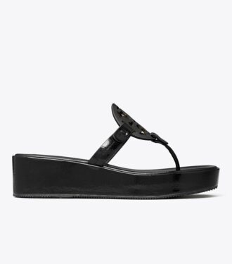 Sandalias de cuña patentadas Miller Sandalias de cuña patentadas Miller