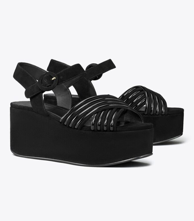 Sandalias de plataforma con tiras cruzadas Bombe