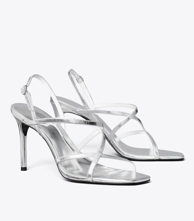 Sandalias de tacón con tiras múltiples Sandalias de tacón con tiras múltiples