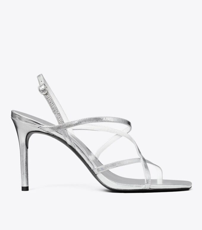 Sandalias de tacón con tiras múltiples Sandalias de tacón con tiras múltiples