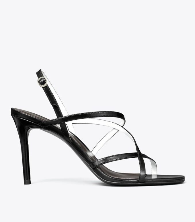 Sandalias de tacón con tiras múltiples Sandalias de tacón con tiras múltiples
