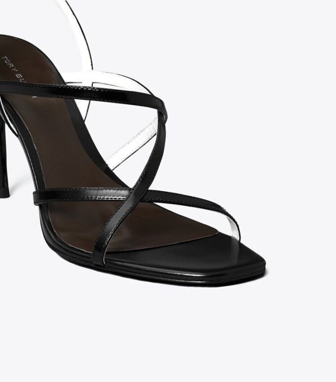 Sandalias de tacón con tiras múltiples Sandalias de tacón con tiras múltiples