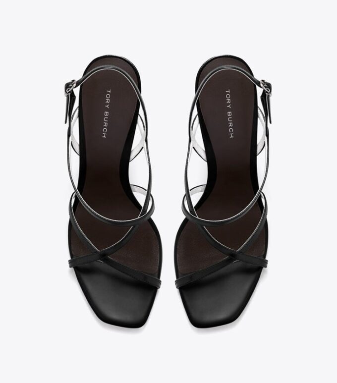 Sandalias de tacón con tiras múltiples Sandalias de tacón con tiras múltiples