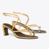 Sandalias de tacón con tiras múltiples y aberturas