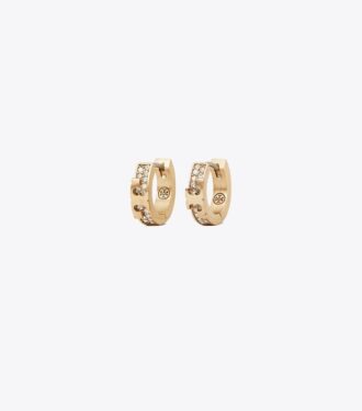 Serif-T Pavé Huggie Hoop