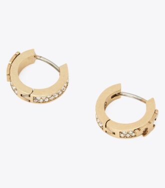 Serif-T Pavé Huggie Hoop