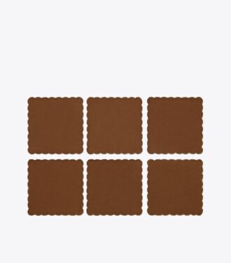 Servilletas de cóctel de lino festoneadas, juego de 6