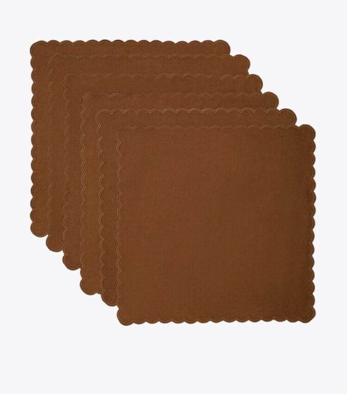 Servilletas de lino festoneadas, juego de 6 Servilletas de lino festoneadas, juego de 6