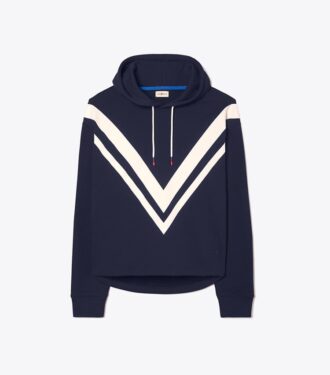 Sudadera con capucha de felpa francesa con diseño en zigzag Sudadera con capucha de felpa francesa con diseño en zigzag