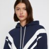 Sudadera con capucha de felpa francesa con diseño en zigzag Sudadera con capucha de felpa francesa con diseño en zigzag