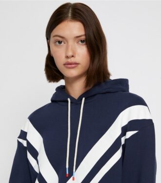 Sudadera con capucha de felpa francesa con diseño en zigzag Sudadera con capucha de felpa francesa con diseño en zigzag