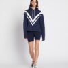 Sudadera con capucha de felpa francesa con diseño en zigzag Sudadera con capucha de felpa francesa con diseño en zigzag