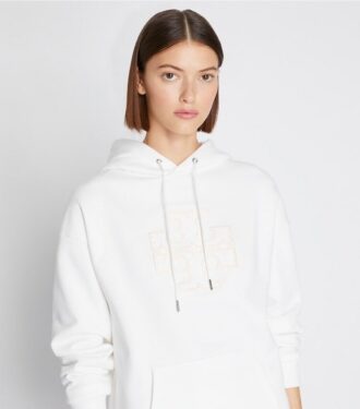 Sudadera con capucha y logo de felpa francesa gruesa