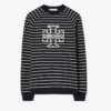 Sudadera con logo a rayas de felpa francesa Sudadera con logo a rayas de felpa francesa