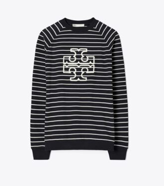Sudadera con logo a rayas de felpa francesa