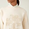 Sudadera de cuello redondo con logotipo de corazón en felpa francesa gruesa Sudadera de cuello redondo con logotipo de corazón en felpa francesa gruesa