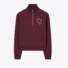 Sudadera de felpa francesa con corazón y costura decorativa Sudadera de felpa francesa con corazón y costura decorativa