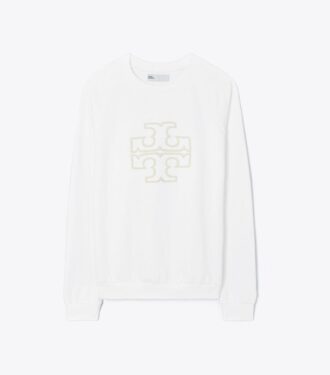 Sudadera gruesa de felpa francesa con cuello redondo y logotipo