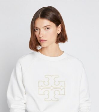 Sudadera gruesa de felpa francesa con cuello redondo y logotipo