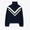 Suéter de cuello alto con diseño Chevron de lana merino Suéter de cuello alto con diseño Chevron de lana merino