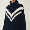Suéter de cuello alto con diseño Chevron de lana merino Suéter de cuello alto con diseño Chevron de lana merino