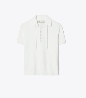 Suéter polo con cordones