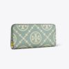 T Monogram Cartera delgada con cremallera en relieve en contraste T Monogram Cartera delgada con cremallera en relieve en contraste