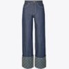 T Monogram Contrast Cuff Straight Leg Jean T Monogram Contrast Cuff Straight Leg Jean