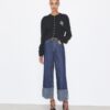 T Monogram Contrast Cuff Straight Leg Jean T Monogram Contrast Cuff Straight Leg Jean