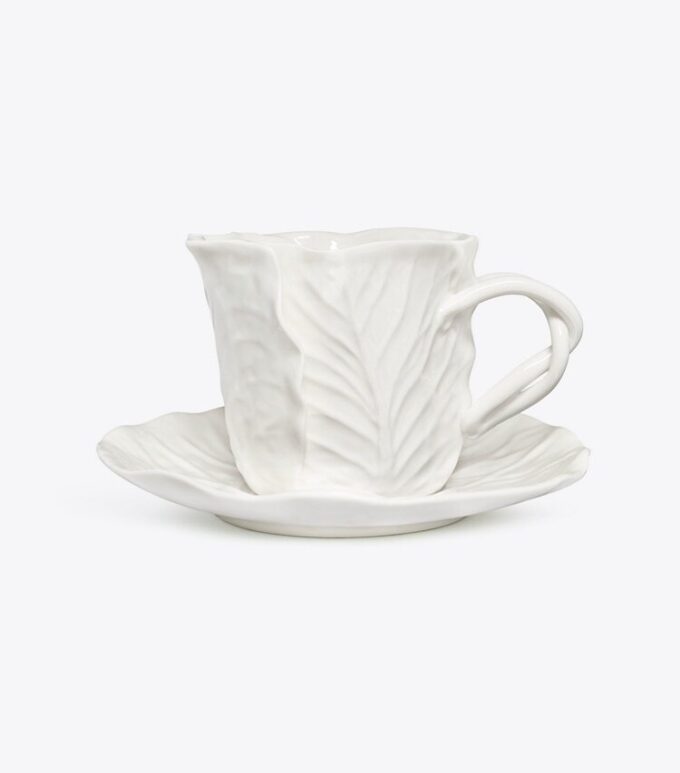 Taza y platillo Lettuce Ware, juego de 2