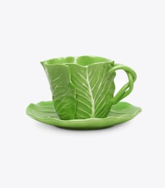 Taza y platillo Lettuce Ware, juego de 2